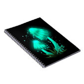 サイケデリックピクシーのキャップ白熱［赤熱］光を放つシアンキノコ ノートブック (右側)