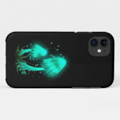 サイケデリックピクシーのキャップ白熱［赤熱］光を放つシアンキノコ Case-Mate iPhoneケース (裏面(横))