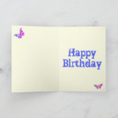 サイケデリックピンクバタフライポップ・アートのアートオリビア名 シーズンカード (内部)