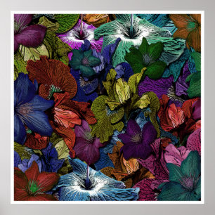 サイケデリックフローラポスター ポスター