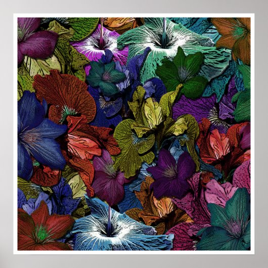 サイケデリックフローラポスター ポスター (正面)