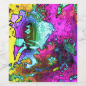 サイケデリックボトルラベル(4" x 3.5") ワインラベル (シングルラベル)