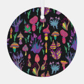 サイケデリックマッシュルームのレインボーカラー ガラスオーナメント (裏面)