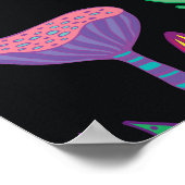 サイケデリックマッシュルームのレインボーカラー ポスター (角)