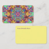サイケデリックマンダラトリップ（幻覚体験）のようなヒッピー色スプラッシュ 名刺 (正面/裏面)