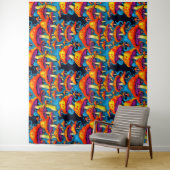 サイケデリックレトロトリップ（幻覚体験）のようなキノコ タペストリー (インサイチュ)