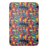 サイケデリックレトロトリップ（幻覚体験）のようなキノコ バスマット (正面縦)