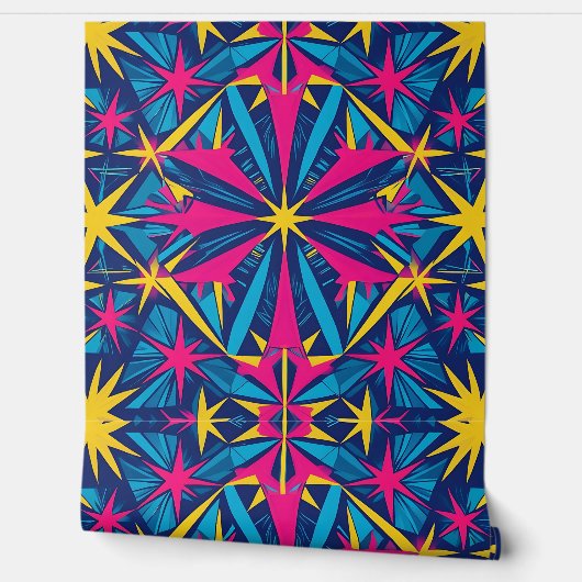 サイケデリックレトロ万華鏡のように千変万化するパターン剥離及びスティック 壁紙 (ほどく)