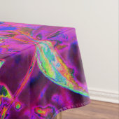サイケデリックレトロ深紅とマゼンタの野花 テーブルクロス (インサイチュ)