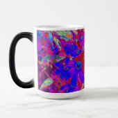 サイケデリックレトロ深紅とマゼンタの野花 モーフィングマグカップ (左)