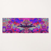 サイケデリックレトロ深紅とマゼンタの野花 ヨガマット (正面(横))