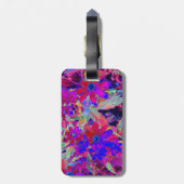 サイケデリックレトロ深紅とマゼンタの野花 ラゲッジタグ (裏面縦)