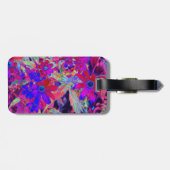 サイケデリックレトロ深紅とマゼンタの野花 ラゲッジタグ (裏面横)