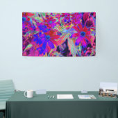 サイケデリックレトロ深紅とマゼンタの野花 横断幕 (トレードショー)