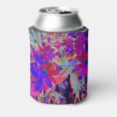 サイケデリックレトロ深紅とマゼンタの野花 缶クーラー (缶裏面)