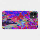 サイケデリックレトロ深紅とマゼンタの野花 Case-Mate iPhoneケース (裏面(横))