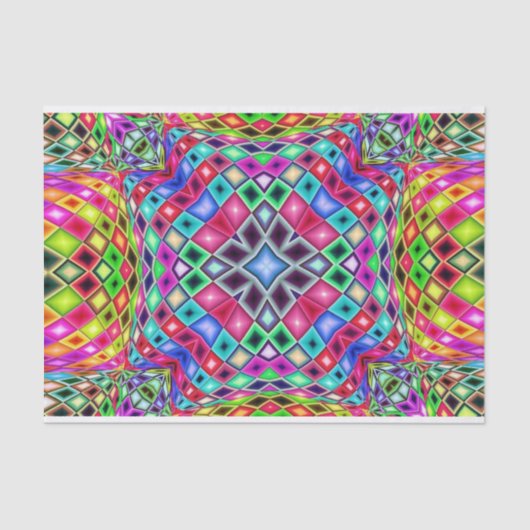 サイケデリック万華鏡のように千変万化するパターンティッシュペーパー 薄葉紙 (正面)