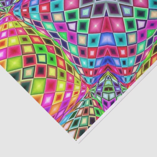 サイケデリック万華鏡のように千変万化するパターンティッシュペーパー 薄葉紙 (詳細)