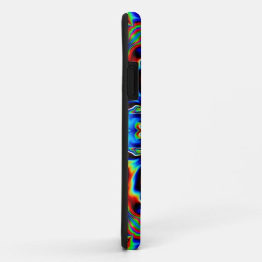 サイケデリック万華鏡のように千変万化するパターンブルーレッドとグリーン Case-Mate iPhoneケース (裏面/右)