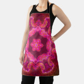 サイケデリック万華鏡のように千変万化するパターン花紅緑 エプロン (インサイチュ)