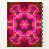 サイケデリック万華鏡のように千変万化するパターン花紅緑 ノートブック (裏面)