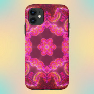 サイケデリック万華鏡のように千変万化するパターン花紅緑 iPhone 11 ケース