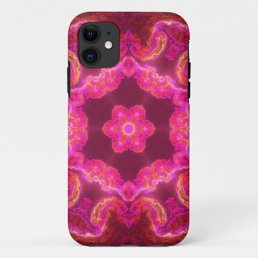 サイケデリック万華鏡のように千変万化するパターン花紅緑 Case-Mate iPhoneケース (裏面)