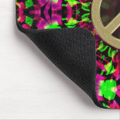 サイケデリック万華鏡のように千変万化するパターン金ゴールド平和マウスパッド マウスパッド (コーナー)