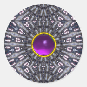 サイケデリック万華鏡のように千変万化するパターン/神秘的な記憶 ラウンドシール