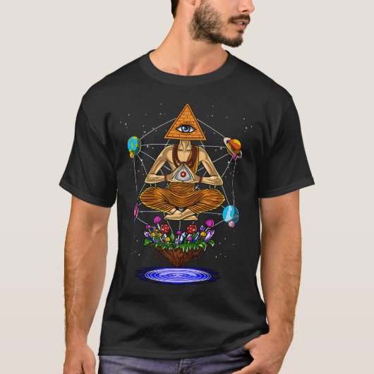 サイケデリック仏陀ピラミッド Tシャツ (正面)