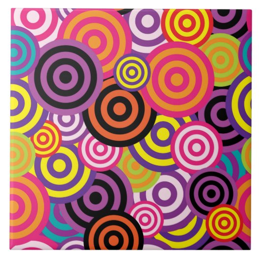 サイケデリック円セラミックタイル タイル (正面)