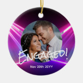 サイケデリック写真クリスマスデコレーションネオンモダン セラミックオーナメント (正面)