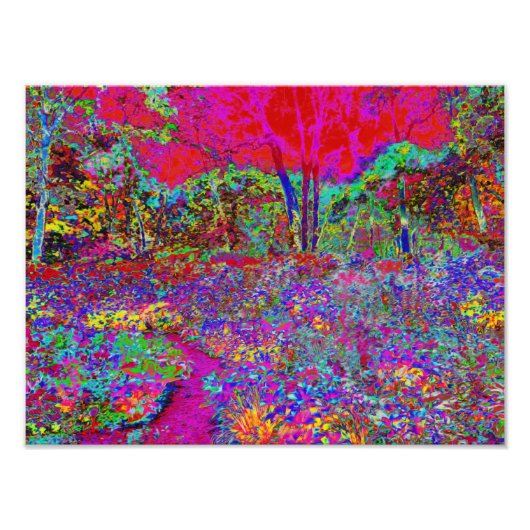 サイケデリック印象主義の庭園風景 フォトプリント (正面)