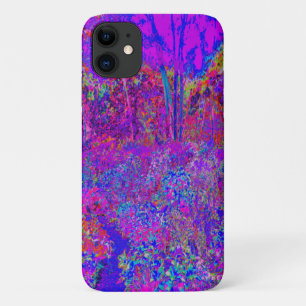 サイケデリック印象派の紫の風景 iPhone 11 ケース
