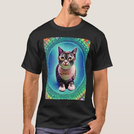 サイケデリック子猫 ネコ風1 Tシャツ (正面)