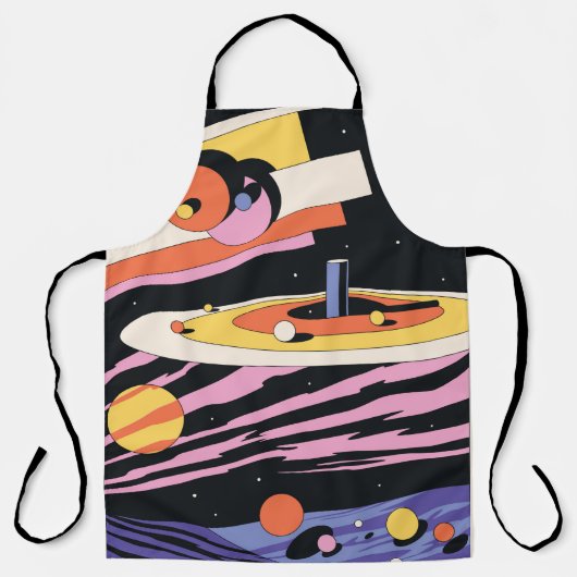 サイケデリック宇宙抽象芸術イラストレーション,ジオメトリ エプロン (正面)