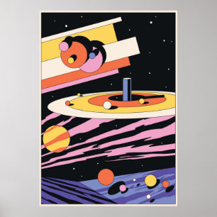 サイケデリック宇宙抽象芸術イラストレーション、Geometri ポスター