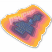 サイケデリック宇宙船ステッカー シール (正面)