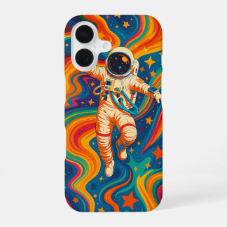 サイケデリック宇宙飛行士 - グルービーな宇宙の波 iPhone 16ケース