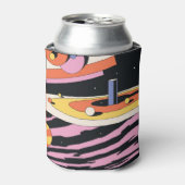 サイケデリック宇宙: 70sジオメトリック形状 缶クーラー (缶正面)