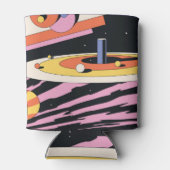 サイケデリック宇宙: 70sジオメトリック形状 缶クーラー (裏面)