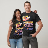サイケデリック宇宙: 70sジオメトリック形状 tシャツ (ユニセックス)