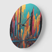 サイケデリック市 ラージ壁時計 (傾斜)