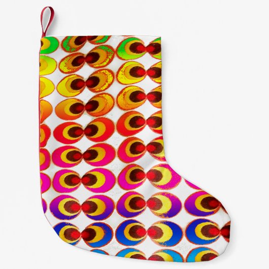サイケデリック布 スモールクリスマスストッキング (正面)