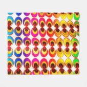 サイケデリック布 フリースブランケット (正面(横))