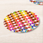 サイケデリック布 ラウンドペーパーコースター (アングル)