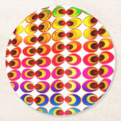 サイケデリック布 ラウンドペーパーコースター (正面)