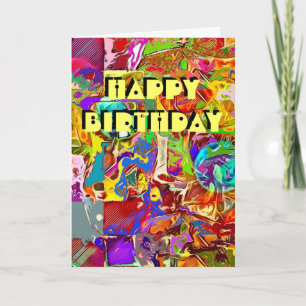 サイケデリック抽象デザイン誕生日カード カード