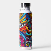 サイケデリック抽象デザイン ウォーターボトル (右面)