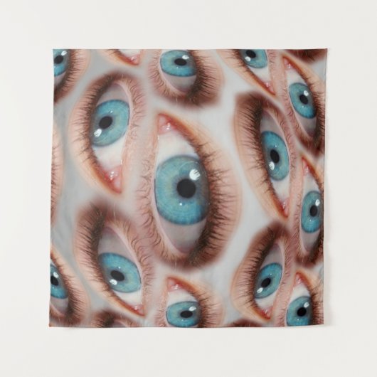 サイケデリック抽象芸術のゆがんだ眼の背景 タペストリー (正面(横))